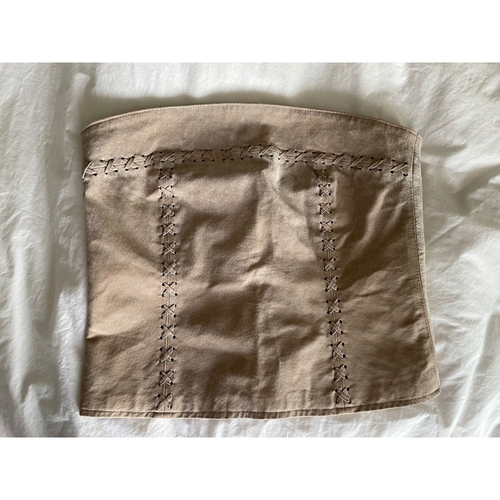 Vintage Arden B Washable Suede Leather Whipstitch Top Size M-See Description